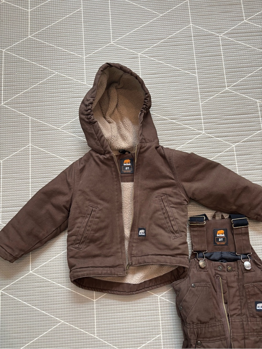 Berne Toddler Brown Sherpa-Lined Hooded Jacket - 2T